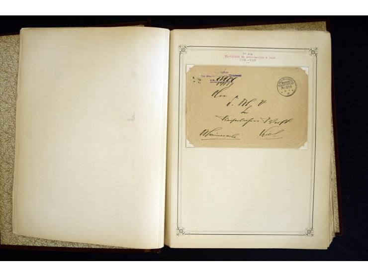 1914/1918, interessante Sammlung mit ca. 380 Briefen und Karten auf Albenblättern mit frz. Beschriftung, dabei bessere Nummer