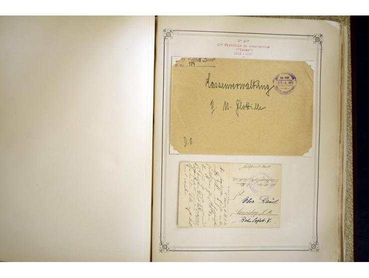 1914/1918, interessante Sammlung mit ca. 380 Briefen und Karten auf Albenblättern mit frz. Beschriftung, dabei bessere Nummer
