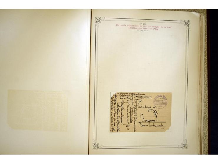 1914/1918, interessante Sammlung mit ca. 380 Briefen und Karten auf Albenblättern mit frz. Beschriftung, dabei bessere Nummer