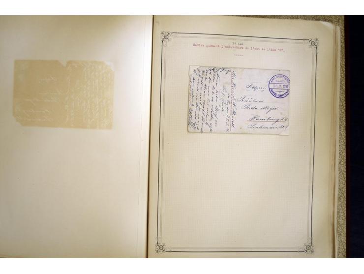 1914/1918, interessante Sammlung mit ca. 380 Briefen und Karten auf Albenblättern mit frz. Beschriftung, dabei bessere Nummer