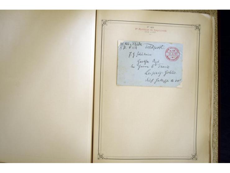 1914/1918, interessante Sammlung mit ca. 380 Briefen und Karten auf Albenblättern mit frz. Beschriftung, dabei bessere Nummer