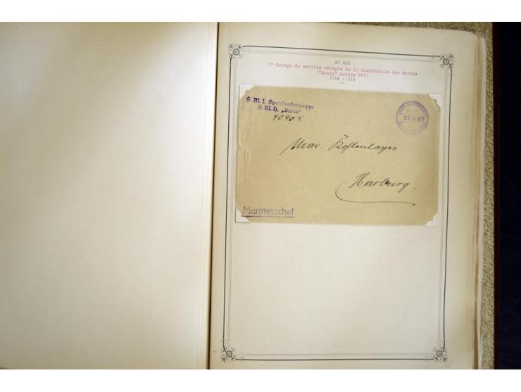 1914/1918, interessante Sammlung mit ca. 380 Briefen und Karten auf Albenblättern mit frz. Beschriftung, dabei bessere Nummer