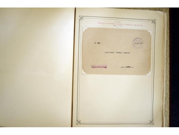 1914/1918, interessante Sammlung mit ca. 380 Briefen und Karten auf Albenblättern mit frz. Beschriftung, dabei bessere Nummer