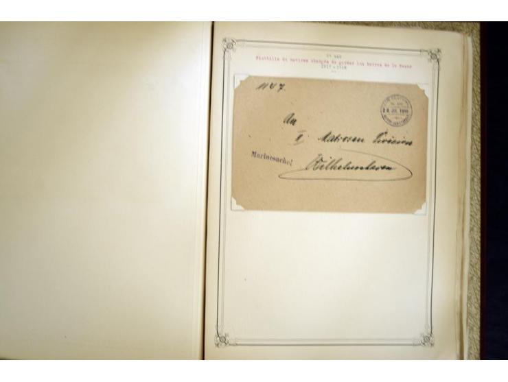 1914/1918, interessante Sammlung mit ca. 380 Briefen und Karten auf Albenblättern mit frz. Beschriftung, dabei bessere Nummer