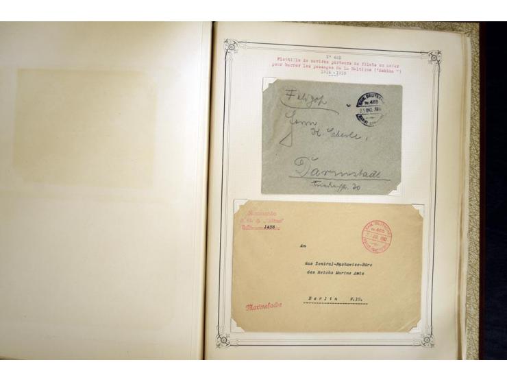 1914/1918, interessante Sammlung mit ca. 380 Briefen und Karten auf Albenblättern mit frz. Beschriftung, dabei bessere Nummer