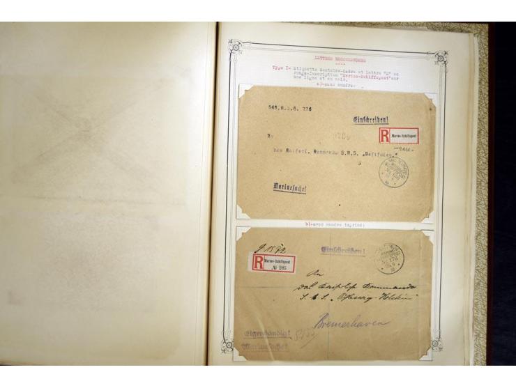 1914/1918, interessante Sammlung mit ca. 380 Briefen und Karten auf Albenblättern mit frz. Beschriftung, dabei bessere Nummer