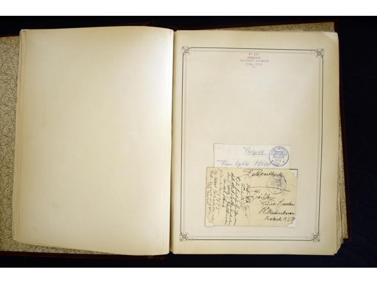 1914/1918, interessante Sammlung mit ca. 380 Briefen und Karten auf Albenblättern mit frz. Beschriftung, dabei bessere Nummer