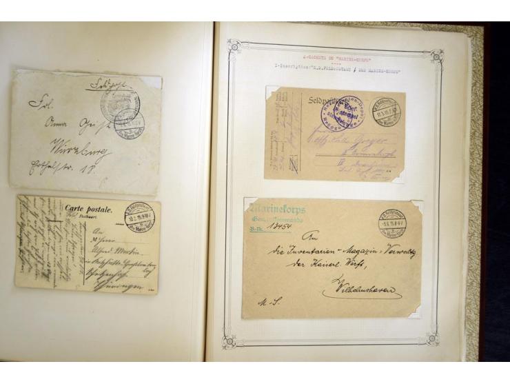 1914/1918, interessante Sammlung mit ca. 380 Briefen und Karten auf Albenblättern mit frz. Beschriftung, dabei bessere Nummer