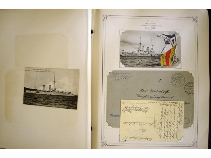 1914/1918, interessante Sammlung mit ca. 380 Briefen und Karten auf Albenblättern mit frz. Beschriftung, dabei bessere Nummer