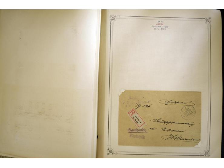 1914/1918, interessante Sammlung mit ca. 380 Briefen und Karten auf Albenblättern mit frz. Beschriftung, dabei bessere Nummer