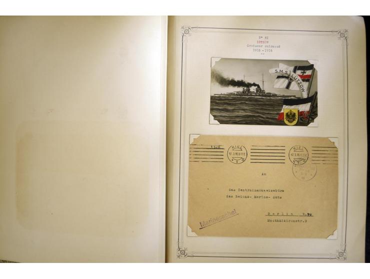 1914/1918, interessante Sammlung mit ca. 380 Briefen und Karten auf Albenblättern mit frz. Beschriftung, dabei bessere Nummer