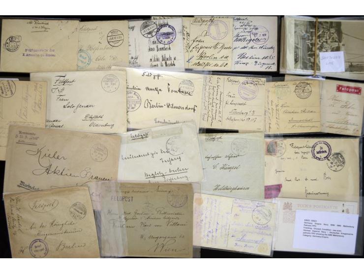 1914/1918, interessanter Posten mit verschiedenen MSP-Nummern, vielen Fotokarten (meist ungebraucht) von Schiffen und weitere