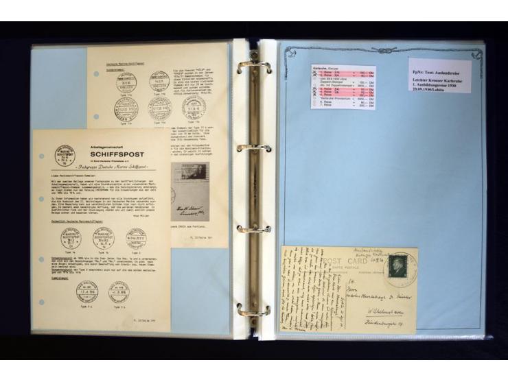 1920/1944, umfangreiche Sammlung "Marine-Schiffspost" mit über 100 Briefen und Karten mit entsprechenden Schiffspost-Stempeln