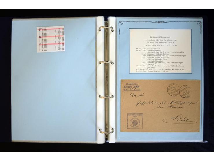 1920/1944, umfangreiche Sammlung "Marine-Schiffspost" mit über 100 Briefen und Karten mit entsprechenden Schiffspost-Stempeln