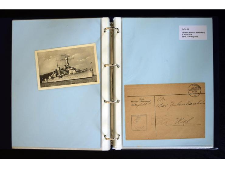 1920/1944, umfangreiche Sammlung "Marine-Schiffspost" mit über 100 Briefen und Karten mit entsprechenden Schiffspost-Stempeln