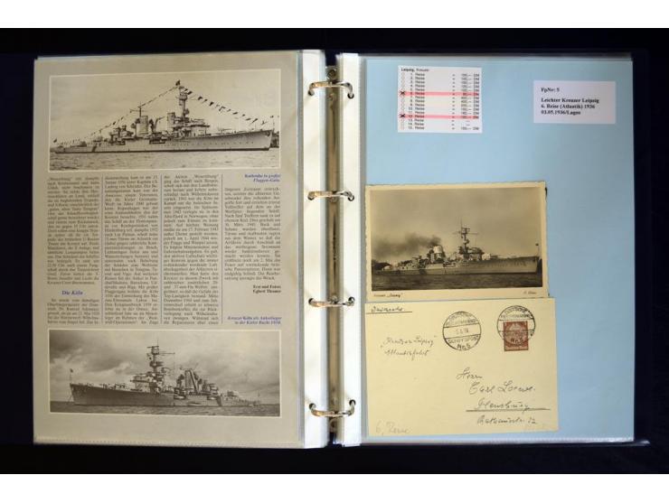 1920/1944, umfangreiche Sammlung "Marine-Schiffspost" mit über 100 Briefen und Karten mit entsprechenden Schiffspost-Stempeln