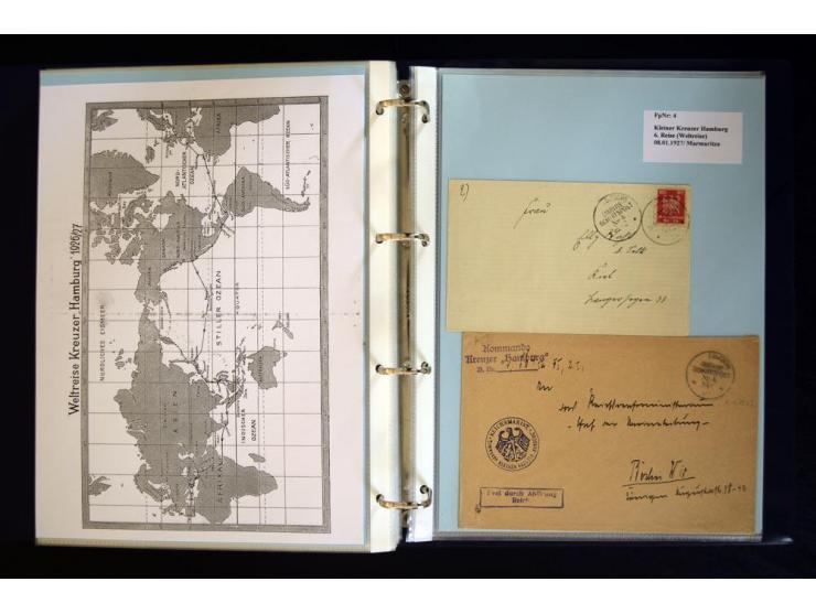 1920/1944, umfangreiche Sammlung "Marine-Schiffspost" mit über 100 Briefen und Karten mit entsprechenden Schiffspost-Stempeln