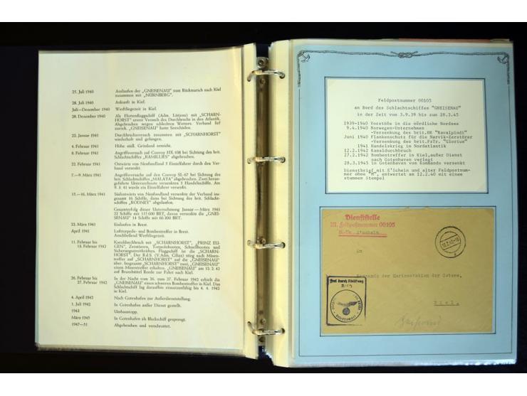1920/1944, umfangreiche Sammlung "Marine-Schiffspost" mit über 100 Briefen und Karten mit entsprechenden Schiffspost-Stempeln