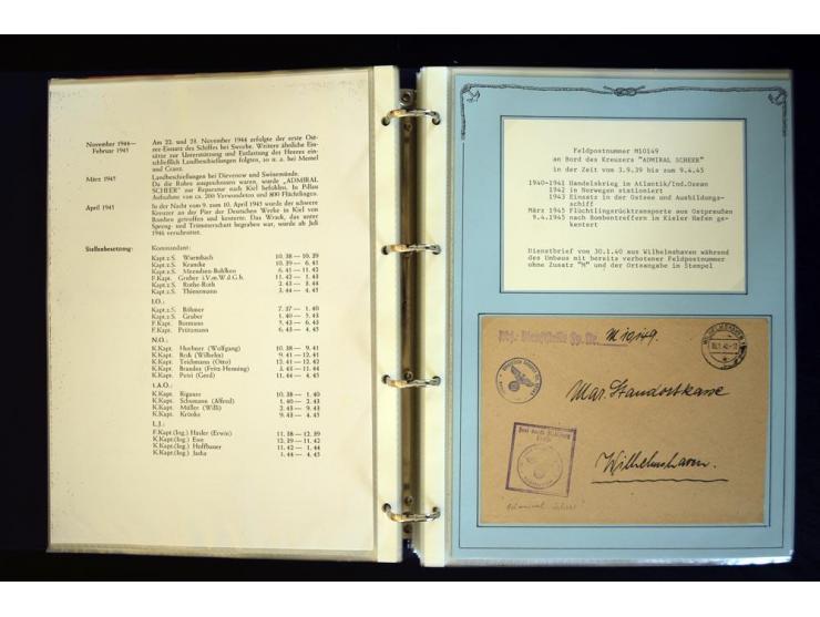 1920/1944, umfangreiche Sammlung "Marine-Schiffspost" mit über 100 Briefen und Karten mit entsprechenden Schiffspost-Stempeln