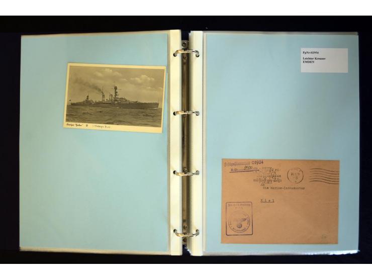 1920/1944, umfangreiche Sammlung "Marine-Schiffspost" mit über 100 Briefen und Karten mit entsprechenden Schiffspost-Stempeln