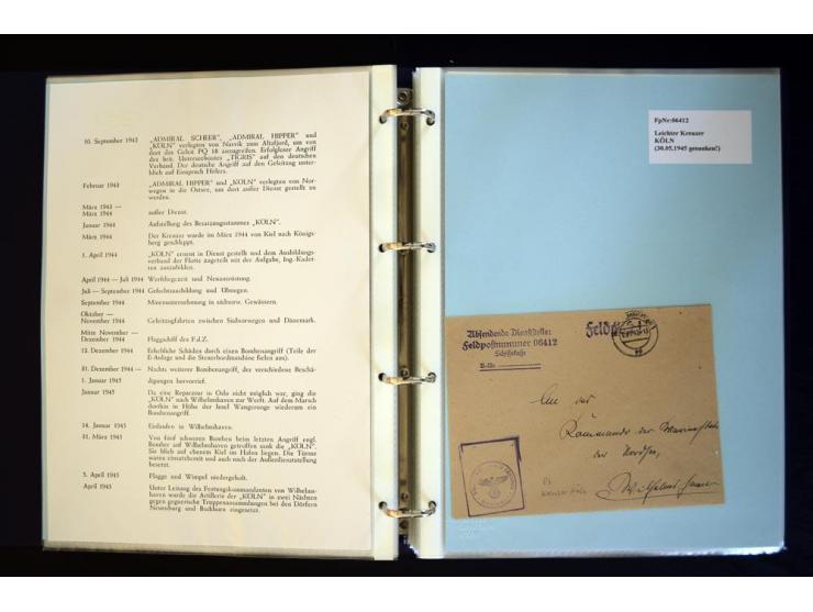 1920/1944, umfangreiche Sammlung "Marine-Schiffspost" mit über 100 Briefen und Karten mit entsprechenden Schiffspost-Stempeln