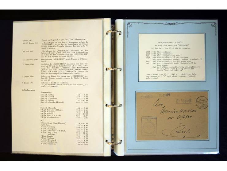1920/1944, umfangreiche Sammlung "Marine-Schiffspost" mit über 100 Briefen und Karten mit entsprechenden Schiffspost-Stempeln