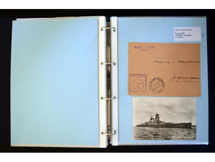 1920/1944, umfangreiche Sammlung "Marine-Schiffspost" mit über 100 Briefen und Karten mit entsprechenden Schiffspost-Stempeln
