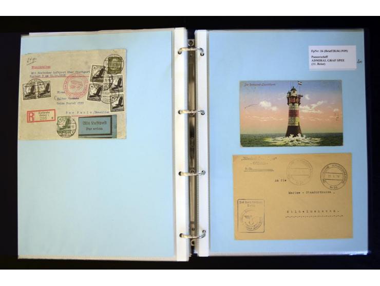 1920/1944, umfangreiche Sammlung "Marine-Schiffspost" mit über 100 Briefen und Karten mit entsprechenden Schiffspost-Stempeln