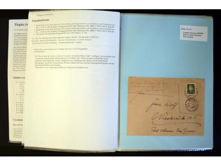 1920/1944, umfangreiche Sammlung "Marine-Schiffspost" mit über 100 Briefen und Karten mit entsprechenden Schiffspost-Stempeln