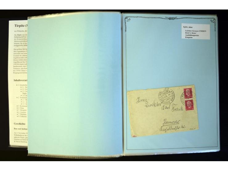 1920/1944, umfangreiche Sammlung "Marine-Schiffspost" mit über 100 Briefen und Karten mit entsprechenden Schiffspost-Stempeln