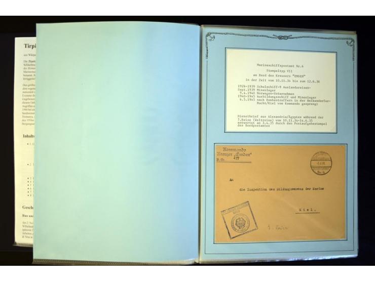 1920/1944, umfangreiche Sammlung "Marine-Schiffspost" mit über 100 Briefen und Karten mit entsprechenden Schiffspost-Stempeln