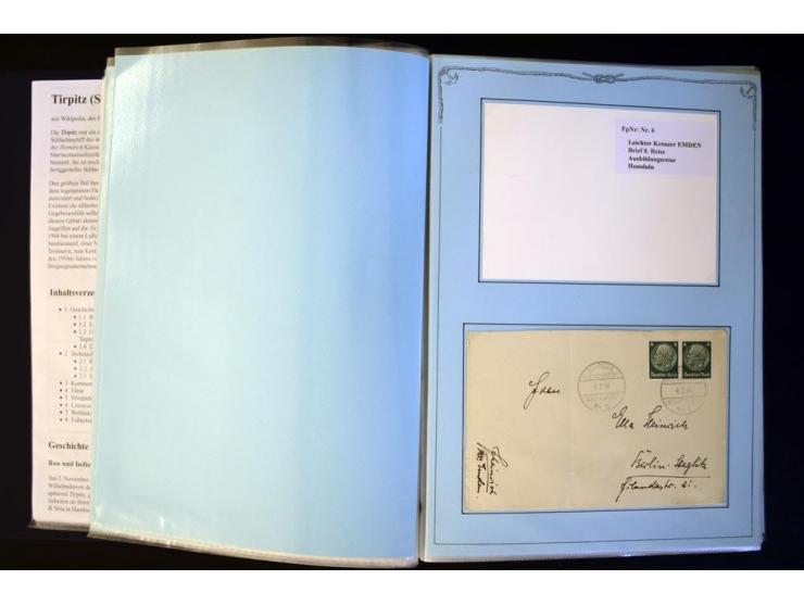 1920/1944, umfangreiche Sammlung "Marine-Schiffspost" mit über 100 Briefen und Karten mit entsprechenden Schiffspost-Stempeln