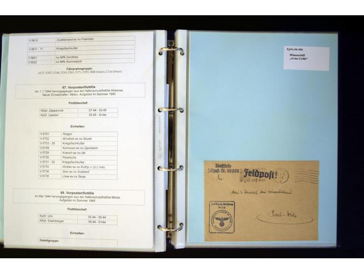 1920/1944, umfangreiche Sammlung "Marine-Schiffspost" mit über 100 Briefen und Karten mit entsprechenden Schiffspost-Stempeln