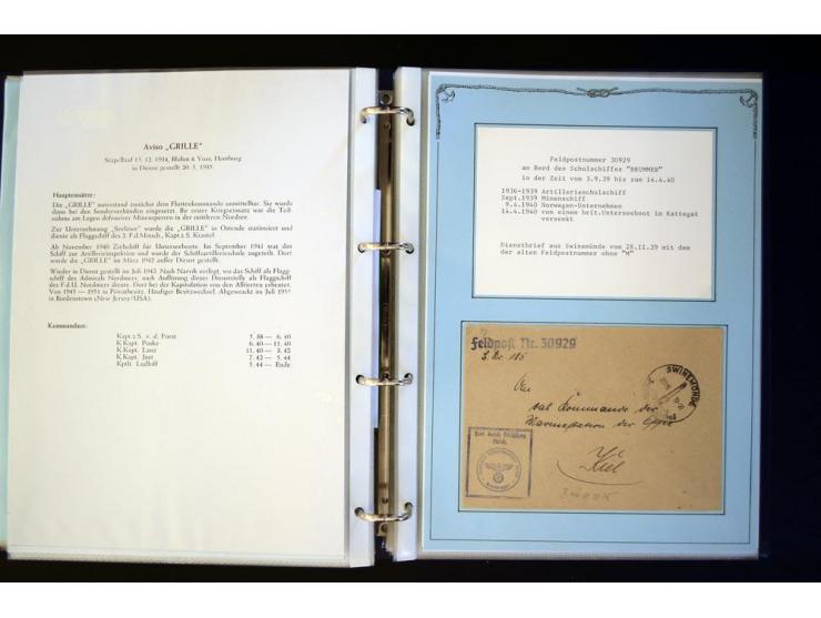 1920/1944, umfangreiche Sammlung "Marine-Schiffspost" mit über 100 Briefen und Karten mit entsprechenden Schiffspost-Stempeln