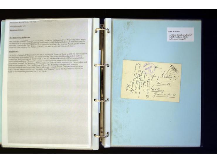1920/1944, umfangreiche Sammlung "Marine-Schiffspost" mit über 100 Briefen und Karten mit entsprechenden Schiffspost-Stempeln