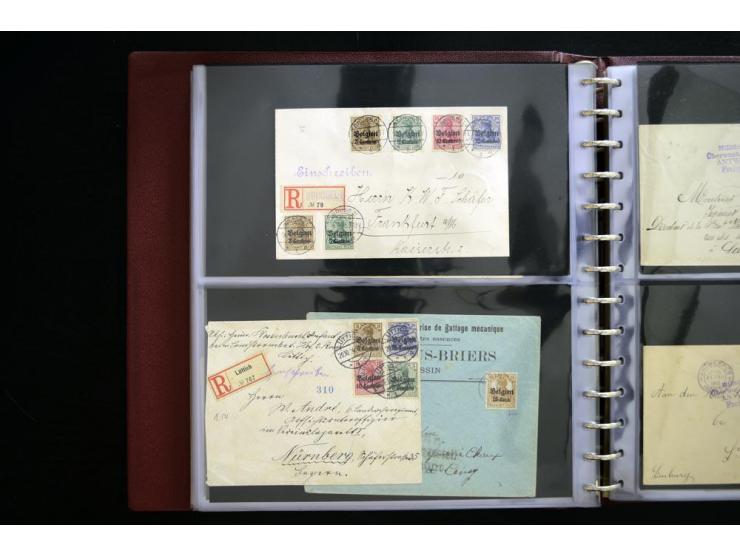1914/1918, interessante Sammlung inkl. Etappe West mit über 210 Briefen, Karten und Ganzsachen, dabei viele verschiedene Stem