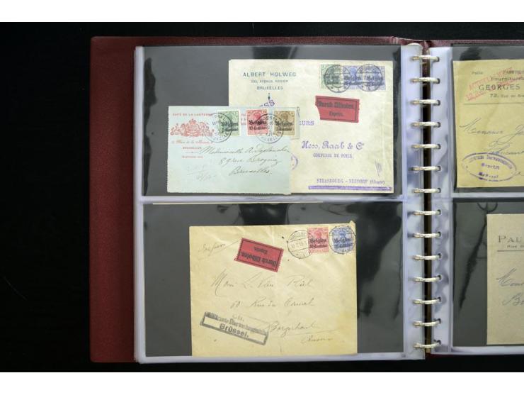 1914/1918, interessante Sammlung inkl. Etappe West mit über 210 Briefen, Karten und Ganzsachen, dabei viele verschiedene Stem