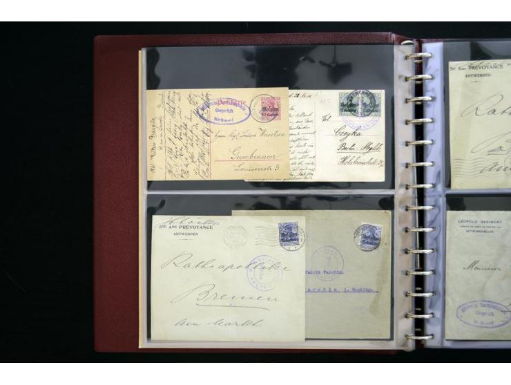 1914/1918, interessante Sammlung inkl. Etappe West mit über 210 Briefen, Karten und Ganzsachen, dabei viele verschiedene Stem