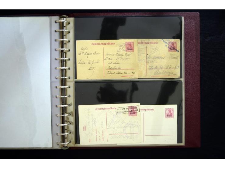 1914/1918, interessante Sammlung inkl. Etappe West mit über 210 Briefen, Karten und Ganzsachen, dabei viele verschiedene Stem