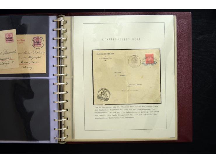 1914/1918, interessante Sammlung inkl. Etappe West mit über 210 Briefen, Karten und Ganzsachen, dabei viele verschiedene Stem