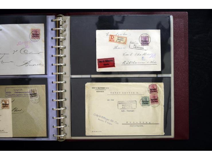 1914/1918, interessante Sammlung inkl. Etappe West mit über 210 Briefen, Karten und Ganzsachen, dabei viele verschiedene Stem