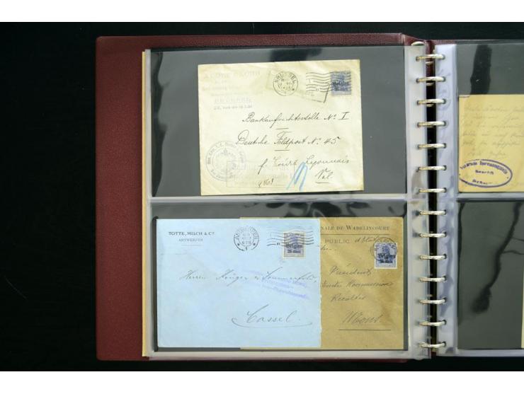 1914/1918, interessante Sammlung inkl. Etappe West mit über 210 Briefen, Karten und Ganzsachen, dabei viele verschiedene Stem