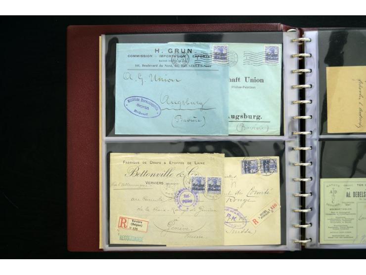 1914/1918, interessante Sammlung inkl. Etappe West mit über 210 Briefen, Karten und Ganzsachen, dabei viele verschiedene Stem