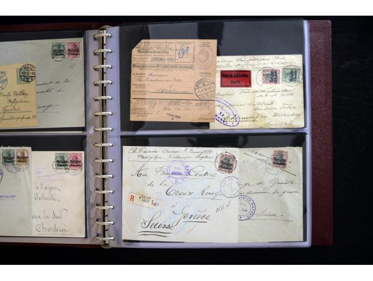 1914/1918, interessante Sammlung inkl. Etappe West mit über 210 Briefen, Karten und Ganzsachen, dabei viele verschiedene Stem