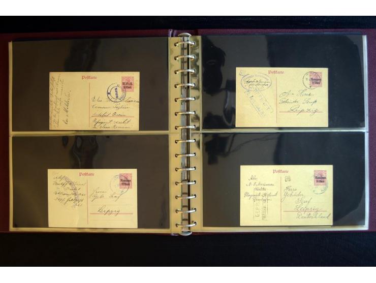 1917/1918, über 110 Briefen, Karten und Ganzsachen mit viel Bedarfspost, dabei R- und Eilboten-Briefe, Zensuren, bedarfsgebra