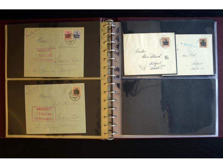 1917/1918, über 110 Briefen, Karten und Ganzsachen mit viel Bedarfspost, dabei R- und Eilboten-Briefe, Zensuren, bedarfsgebra