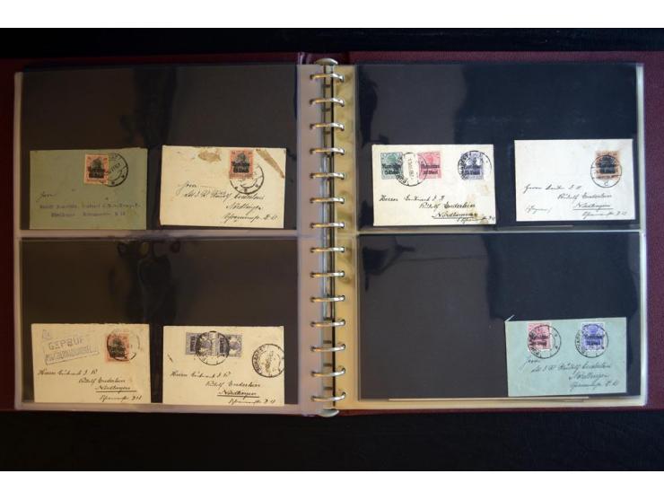 1917/1918, über 110 Briefen, Karten und Ganzsachen mit viel Bedarfspost, dabei R- und Eilboten-Briefe, Zensuren, bedarfsgebra