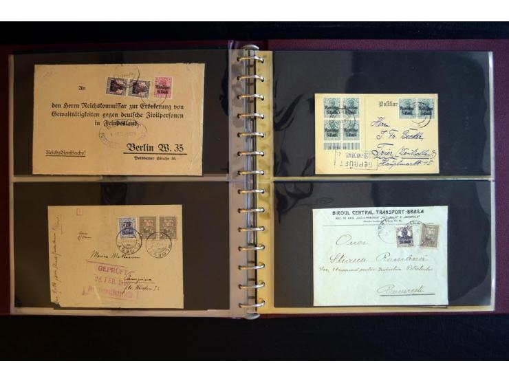 1917/1918, über 110 Briefen, Karten und Ganzsachen mit viel Bedarfspost, dabei R- und Eilboten-Briefe, Zensuren, bedarfsgebra