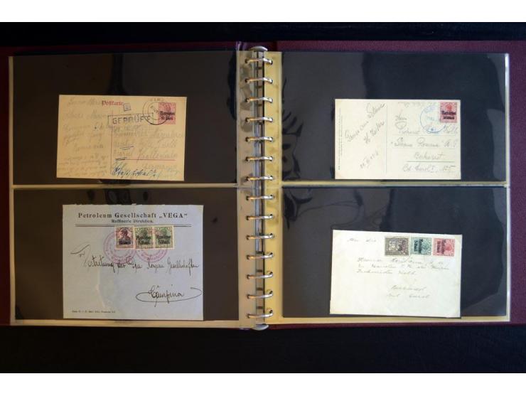 1917/1918, über 110 Briefen, Karten und Ganzsachen mit viel Bedarfspost, dabei R- und Eilboten-Briefe, Zensuren, bedarfsgebra