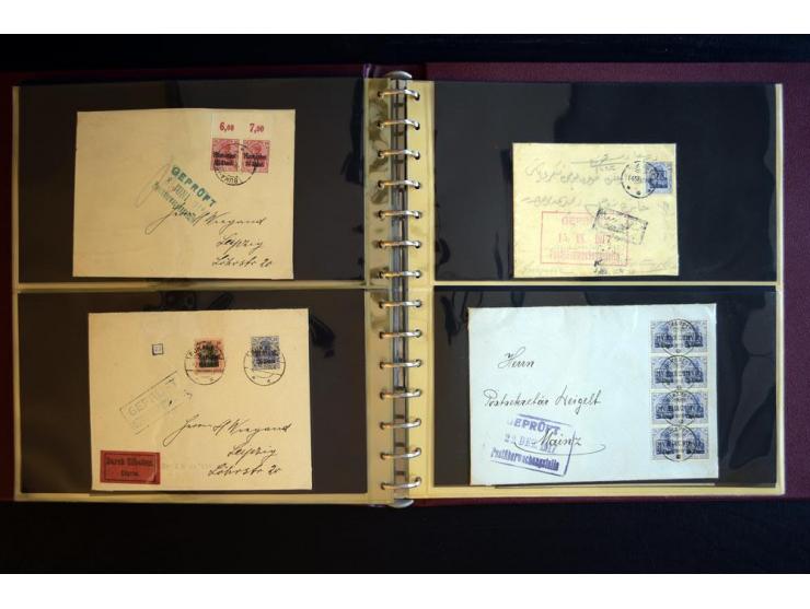 1917/1918, über 110 Briefen, Karten und Ganzsachen mit viel Bedarfspost, dabei R- und Eilboten-Briefe, Zensuren, bedarfsgebra